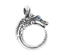 TYMONT S925 Sterling Silver Dragon Pendentif, Collier Pendentif En Argent Sterling De Mode De Personnalité Pour Hommes,Argent,Pendant + Chain 70cm