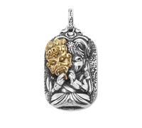 TYMONT S925 Sterling Silver Zakhiram Tibet Femme Mammon Pendentif, Homme Et Femme Personnalité Mode Wild Up Collier Pendentif En Argent Sterling,Argent,Pendant + Chain 50cm
