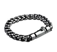 TYMONT S925 Yintai Silver Dragon Scale Bolt Bracelet, Bracelet Pour Homme Dominateur Rétro Épais Dragon Scale, Cadeau De Moto Punk,Silver 6mm,19cm