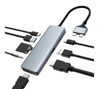 Tymyp Station d'accueil 9 en 2 MacBook Pro, Adaptateur MacBook Air, hub USB C, dongle HDMI avec 100 W PD, USB 3.0, Lecteur de Carte SD/TF, Audio 3,5 mm, Triple écran pour MacBook Pro Air Mac