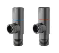 TYMYW 2 Pièces Robinet D'Arret Laiton Mural G1/2 Vanne D'Angle Eau Chaude et Froide pour Salle de Bain et Cuisine,Gris