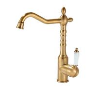 TYMYW Antique Robinet de Cuisine Mitigeur Évier À Poignée Unique Robinet Cuisine Pivotant À 360 Trou Unique