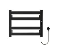 TYMYW Radiateur Sèche-Serviettes Électrique avec Thermostat Porte Serviette Chauffant Salle de Bain Mural Étanche Ipx4,Noir
