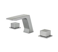 TYMYW Robinet 3 Trous Lavabo Salle De Bain Double Poignée Robinet Cascade Salle De Bain Divisé En Laiton,Argent Brossé