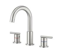 TYMYW Robinet 3 Trous Lavabo Salle de Bain Robinet Mitigeur Lavabo Rotatif À Double Poignée en Acier Inoxydable Brossé