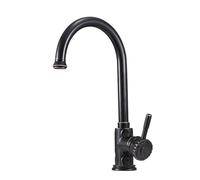 TYMYW Robinet Cuisine Antique Noir Pivotant À 360° Robinet Mitigeur Cuisine Monotrou À Poignée Unique en Laiton