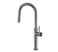 TYMYW Robinet Cuisine avec Douchette Extensible À Poignée Unique Rotatif À 360° Mitigeur Cuisine avec Douchette 2 Modes,Gris