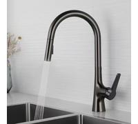 TYMYW Robinet Cuisine avec Douchette Extensible Mitigeur Rotatif À 360° À Arc Haut Robinet Evier avec 2 Modes de Douchette,Gris