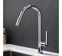 TYMYW Robinet Cuisine avec Douchette Extractible 2 Modes de Douchette Robinet Mitigeur Cuisine Rotatif À 360° Trou Unique,Chromé