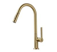 TYMYW Robinet Cuisine avec Douchette Extractible 2 Modes de Douchette Rotatif À 360° Robinet Mitigeur Cuisine Monotrou Laiton,Or