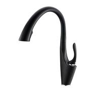 TYMYW Robinet Cuisine avec Douchette Extractible 2 Modes de Pulvérisation Pivotant À 360° Mitigeur D'Évier Monotrou,Noir