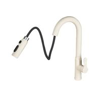 TYMYW Robinet Cuisine avec Douchette Extractible 3 Modes Pivotant À 360° Mitigeur Robinet Cuisine Extractible Laiton,Blanc Laiteux