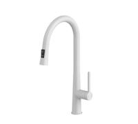 TYMYW Robinet Cuisine avec Douchette Extractible À Double Mode Pivotant À 360° Robinet Mitigeur Cuisine Monotrou,Blanc