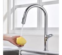 TYMYW Robinet Cuisine avec Douchette Extractible Chromé avec 2 Modes de Douchette Rotatif À 360° Robinet Mitigeur Cuisine Laiton