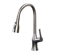 TYMYW Robinet Cuisine avec Douchette Extractible et 3 Modes Pivotant À 360° Robinet Cuisine Extractible Monotrou Laiton,Gris