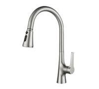 TYMYW Robinet Cuisine avec Douchette Extractible Pivotant À 360° Robinet Mitigeur Cuisine avec 3 Douchette Modes,Argent Brossé