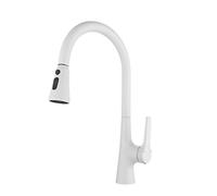 TYMYW Robinet Cuisine avec Douchette Extractible Pivotant À 360° Robinet Mitigeur Cuisine avec 3 Douchette Modes,Blanc