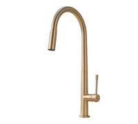 TYMYW Robinet Cuisine avec Douchette Extractible Poignée Unique Rotatif À 360° Mitigeur Cuisine avec 2 Modes de Douchette, Laiton,Or