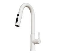 TYMYW Robinet Cuisine avec Douchette Extractible Rotatif À 360° Robinet Mitigeur Cuisine avec 3 Douchette Modes,Blanc