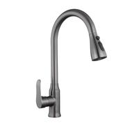 TYMYW Robinet Cuisine Douchette Extractible avec 3 Douchette Modes Robinet de Cuisine Pivotant À 360° Mitigeur,Gris Brossé