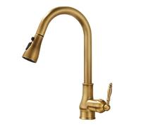 TYMYW Robinet Cuisine Douchette Extractible avec 3 Douchette Modes Robinet D'Évier Pivotant À 360° en Laiton Antique