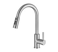 TYMYW Robinet Cuisine Douchette Extractible avec 3 Douchette Modes Robinet Mitigeur Cuisine Pivotant À 360°,Argent Brossé
