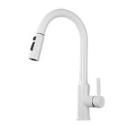 TYMYW Robinet Cuisine Douchette Extractible avec 3 Douchette Modes Robinet Mitigeur Cuisine Pivotant À 360°,Blanc