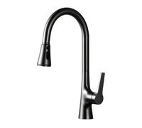 TYMYW Robinet Cuisine Douchette Extractible Douche 3 Modes Robinet Mitigeur Cuisine Pivotant À 360° en Laiton,Noir
