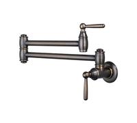 TYMYW Robinet Cuisine Eau Froide Mural Pliable Avec Double Bras Oscillant Robinet de Remplissage de Casserole Trou Unique Antique
