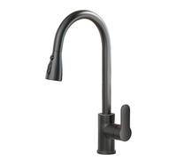 TYMYW Robinet Cuisine Extractible 60 Cm avec Douchette 3 Modes Robinet Mitigeur Cuisine Laiton Pivotant À 360° Monotrou,Noir