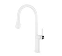 TYMYW Robinet Cuisine Extractible Mitigeur Cuisine avec Douchette 3 Modes Pivotant À 360° Robinet Evier Laiton Monotrou,Blanc