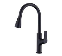 TYMYW Robinet Cuisine Extractible Rotatif À 360° Mitigeur Evier avec Douchette Extractible avec 3 Modes Poignée Unique Laiton,Noir