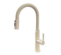 TYMYW Robinet Cuisine Laiton avec Douchette 3 Modes Poignée Unique Pivotant À 360° Mitigeur Cuisine Extractible Monotrou,Blanc Laiteux