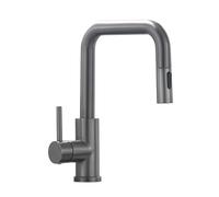 TYMYW Robinet Cuisine Mitigeur avec Douchette Extractible 2 Modes Rotatif À 360° Robinet Evier Poignée Unique Trou Unique,Gris