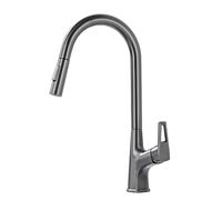 TYMYW Robinet Cuisine Mitigeur avec Douchette Extractible À Double Mode Robinets D'Évier Pivotant À 360° Monotrou,Gris