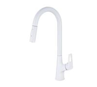 TYMYW Robinet Cuisine Mitigeur avec Douchette Extractible À Double Mode Robinets D'Évier Pivotant À 360° Monotrou,Blanc