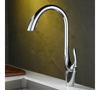 TYMYW Robinet Cuisine Mitigeur avec Douchette Extractible À Poignée Unique Robinet Evier Rotatif À 360° avec 2 Modes,Chromé