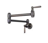 TYMYW Robinet Cuisine Mural Eau Froide Robinet de Remplissage de Casserole Pliable avec Bras Pivotant À Double Joint,Bronze Brun