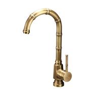 TYMYW Robinet Cuisine Retro Laiton Pivotant À 360 Robinet Cuisine Mitigeur bec Haut À Poignée Unique Monotrou