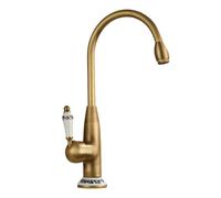 TYMYW Robinet Cuisine Retro Mitigeur Haut Robinet Cuisine Pivotant À 360 À Poignée Unique Monotrou en Laiton