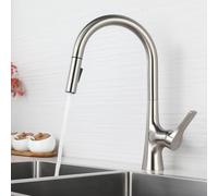 TYMYW Robinet de Cuisine avec Douchette Extractible 2 Modes de Douchette Rotatif À 360° Robinet Mitigeur Cuisine Laiton,Brossé