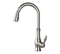 TYMYW Robinet de Cuisine avec Douchette Extractible 2 Modes de Pulvérisation Pivotant À 360° Robinet Mitigeur Cuisine,Brossé