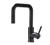 TYMYW Robinet de Cuisine avec Douchette Extractible À Double Mode Mitigeur Évier Pivotant À 360° de Trou Unique,Noir