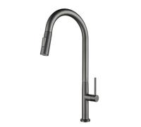 TYMYW Robinet de Cuisine avec Douchette Extractible À Double Mode Pivotant À 360° Robinet Mitigeur Cuisine Monotrou,Gris