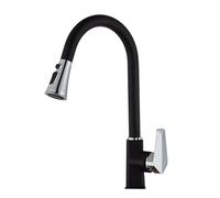 TYMYW Robinet de Cuisine avec Douchette Extractible À Double Mode Robinet Mitigeur Cuisine Pivotant À 360°,Noir + Chromé