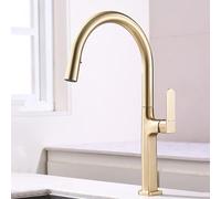 TYMYW Robinet de Cuisine avec Douchette Extractible À Poignée Unique Rotatif À 360° Mitigeur Cuisine avec Douchette 2 Modes,Or