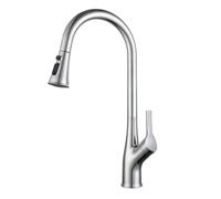 TYMYW Robinet de Cuisine avec Douchette Extractible avec 3 Modes Pivotant À 360° Mitigeur de Cuisine Poignée Unique Laiton,Chromé