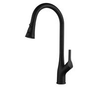 TYMYW Robinet de Cuisine avec Douchette Extractible avec 3 Modes Pivotant À 360° Mitigeur de Cuisine Poignée Unique Laiton,Noir