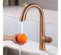 TYMYW Robinet de Cuisine avec Douchette Extractible Poignée Unique Rotatif À 360° Mitigeur Cuisine avec 2 Modes de Douchette,Or Rose