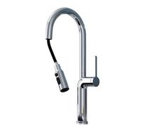 TYMYW Robinet de Cuisine avec Douchette Extractible Rotatif À 360° Mitigeur Cuisine Laiton avec Douchette 3 Modes Monotrou,Chromé